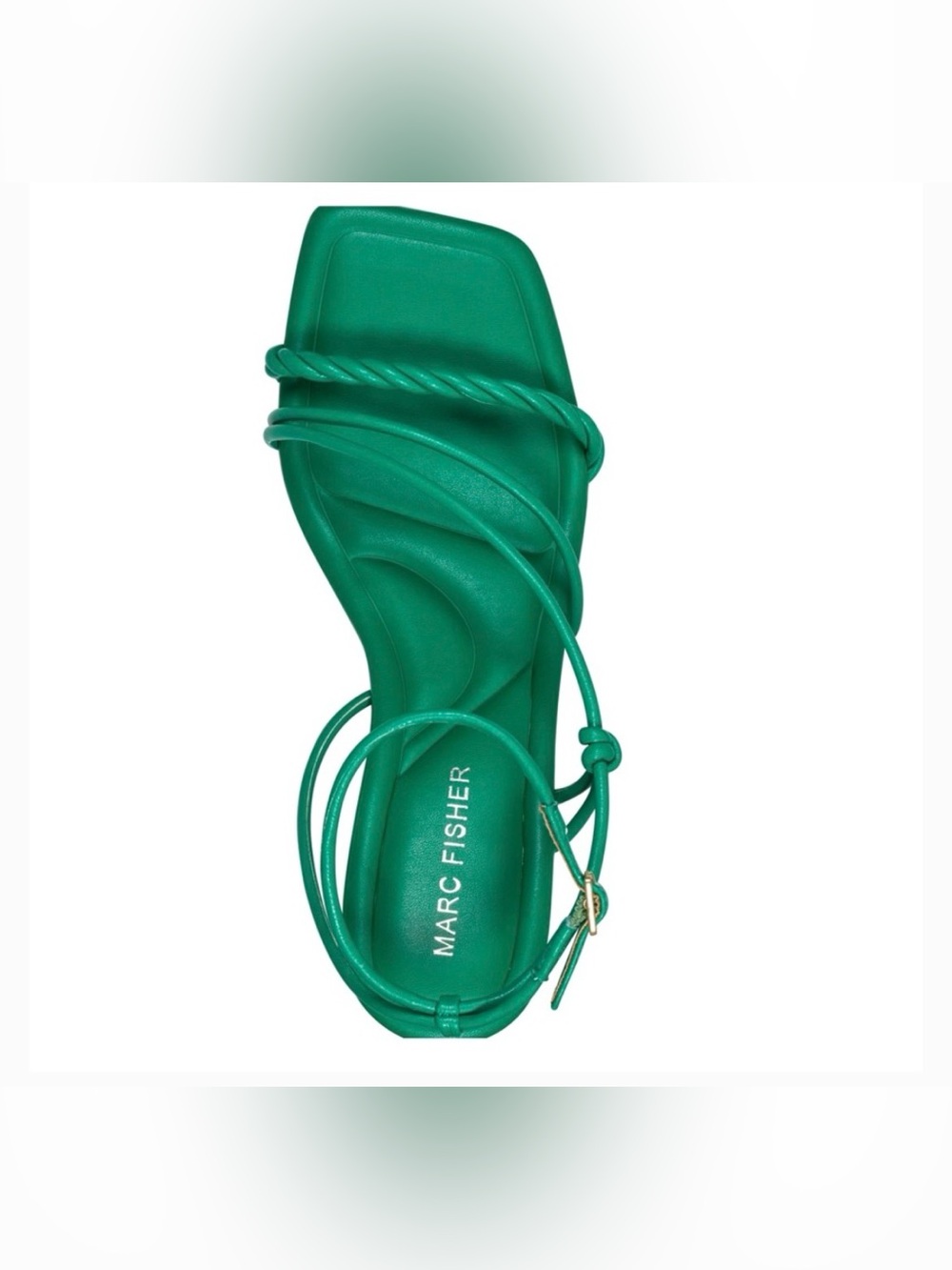 Marc Fisher Meggiane Green Twisted-Strap Block Heel Sandal Sz 8.5 Cushioned - Picture 3 of 12